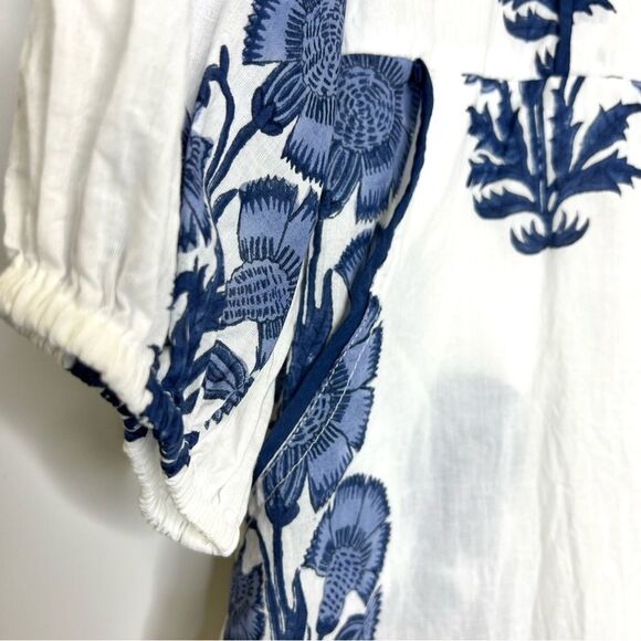 Victoria Dunn Folly Flounced Mini Dress Medium Periwinkle Blossom No Belt - Picture 4 of 11